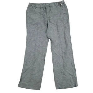 NWT New York & Company Women's Linen Cotton Blend Tall Gray Pants